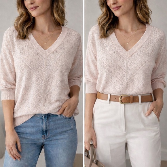 White House Black Market Sweaters - Women's Light Pink Sweater